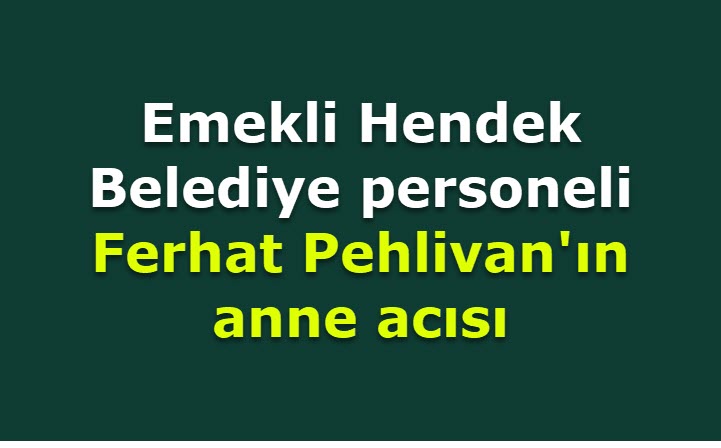 Emekli Hendek Belediye personeli Ferhat Pehlivan'ın anne acısı