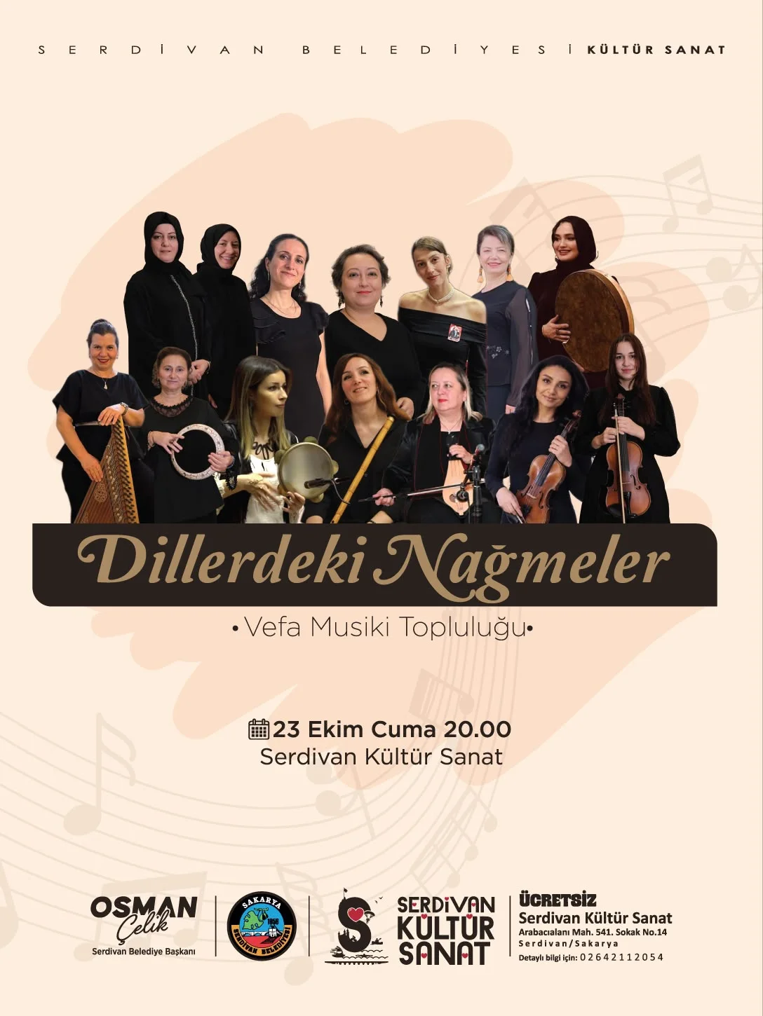 Serdivan’da Dillerdeki Nağmeler Konseri Sanatseverlerle Buluşuyor